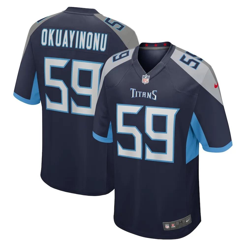 Sam Okuayinonu 59 Tennessee Titans Home Game Player Jersey – Navy