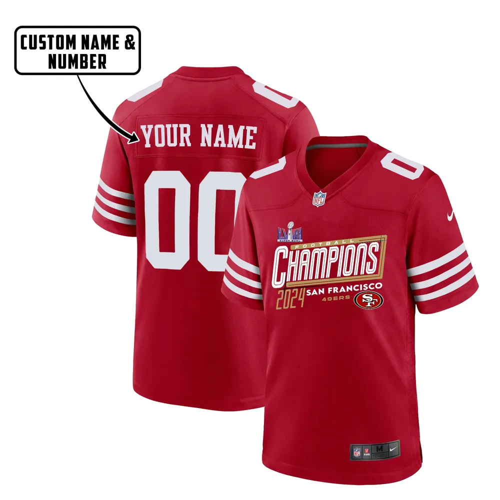 San Francisco 49ers Football Super Bowl LVIII Champions Game Jersey – Men, Red V24