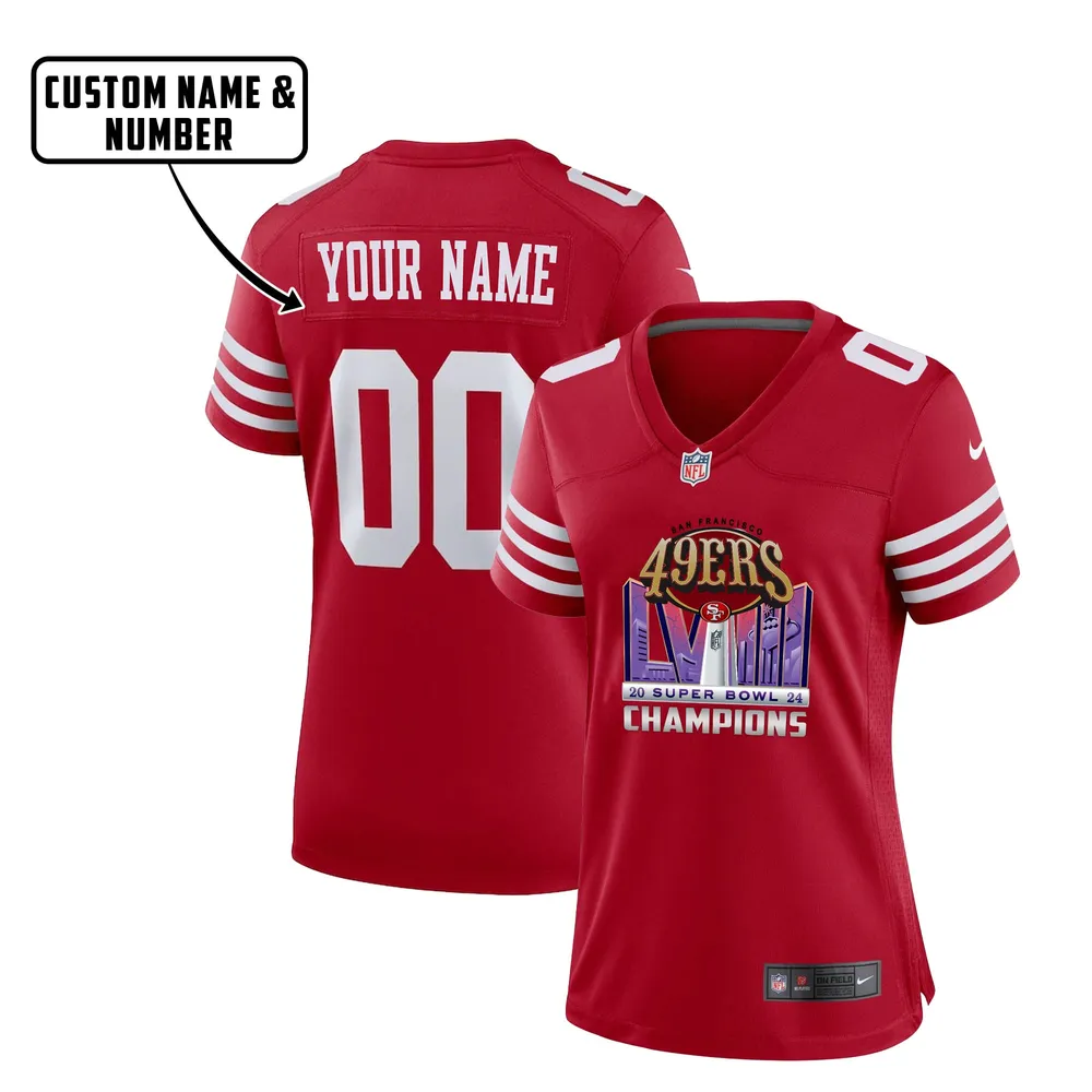 San Francisco 49ers Champions LVIII Sport Game Jersey – Women, Red V39