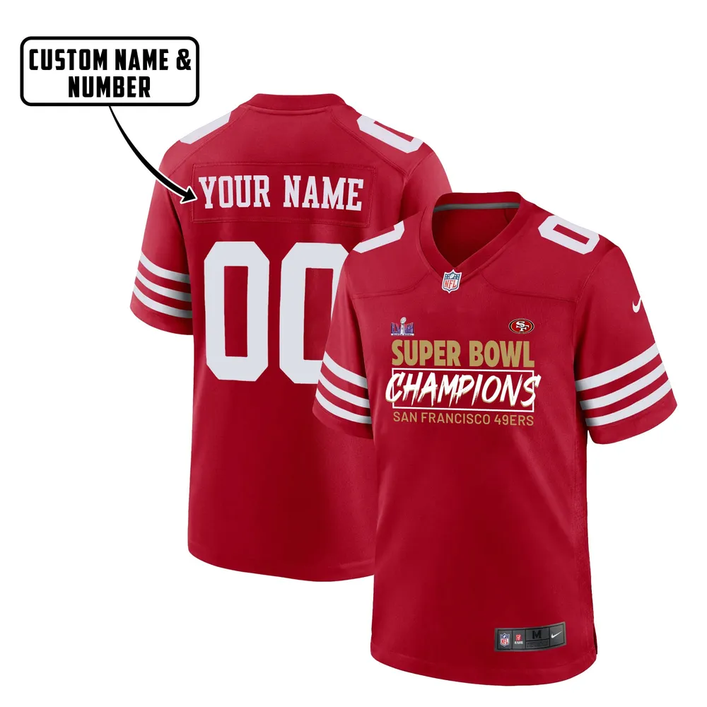 San Francisco 49ers Champions LVIII Winer Style Game Jersey – Men, Red V40