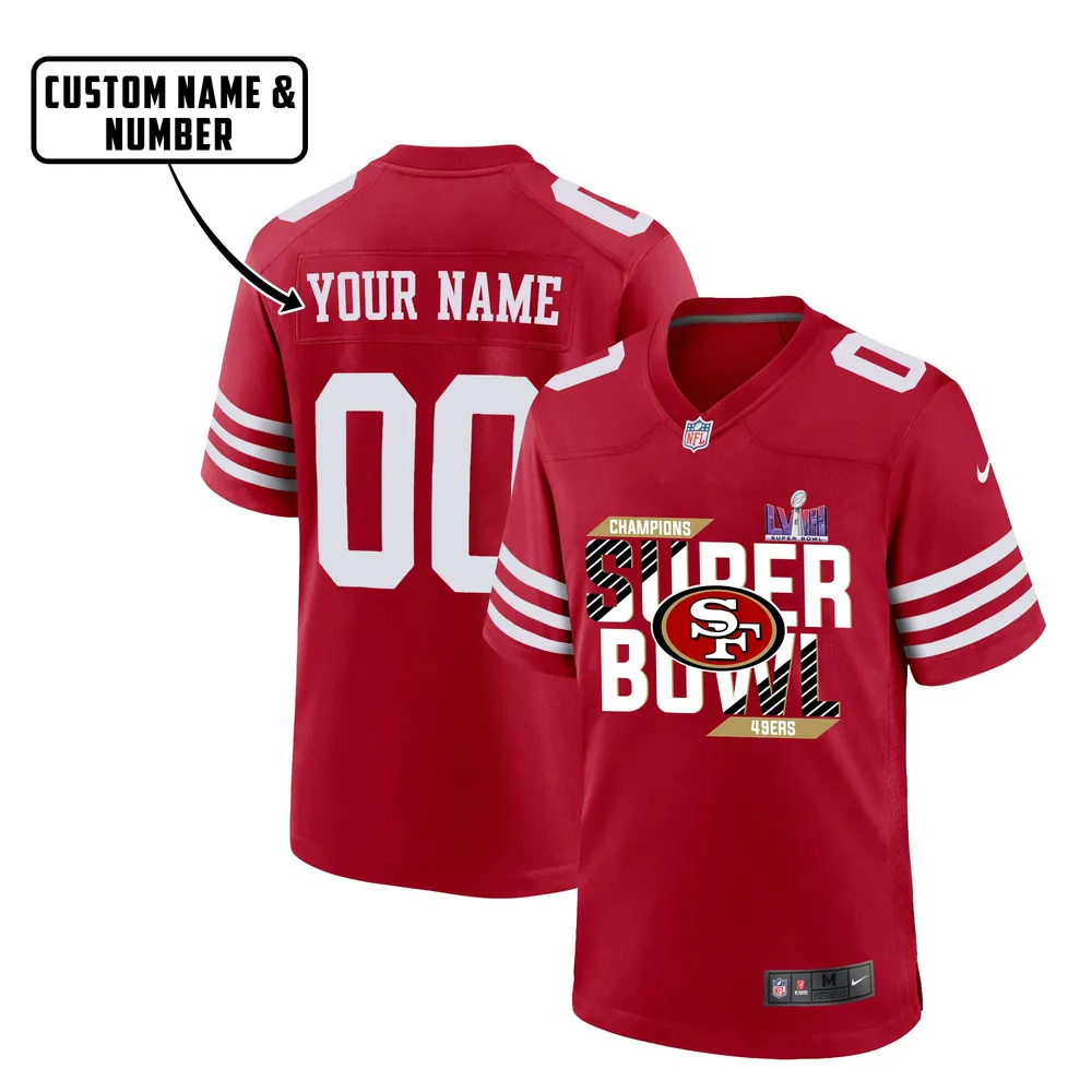 San Francisco 49ers LVIII Champions Design Game Jersey – Men, Red V10