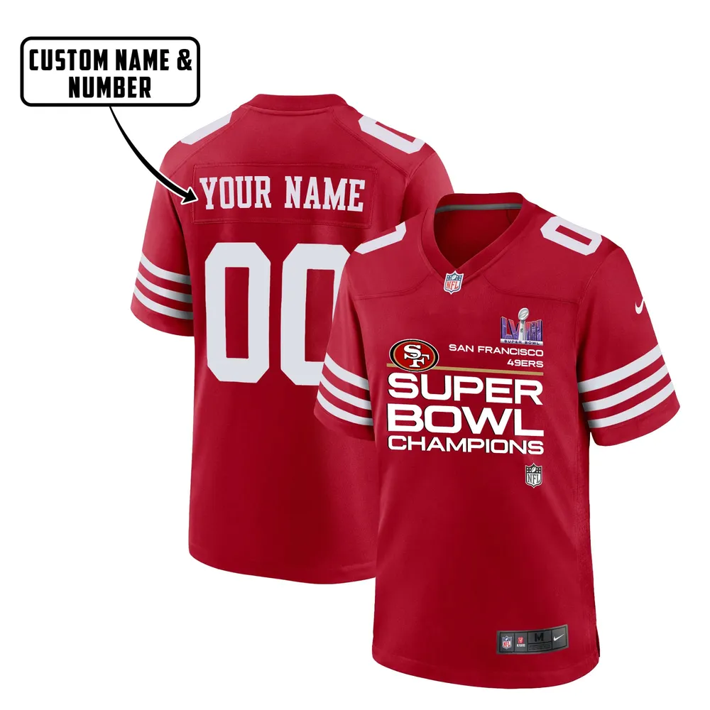 San Francisco 49ers LVIII Champions Art Game Jersey – Men, Red V12