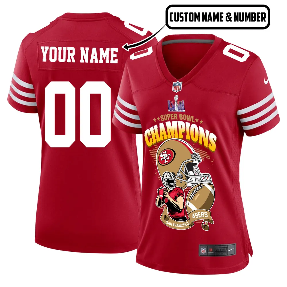 San Francisco 49ers LVIII Champions Stars Game Jersey – Women, Red