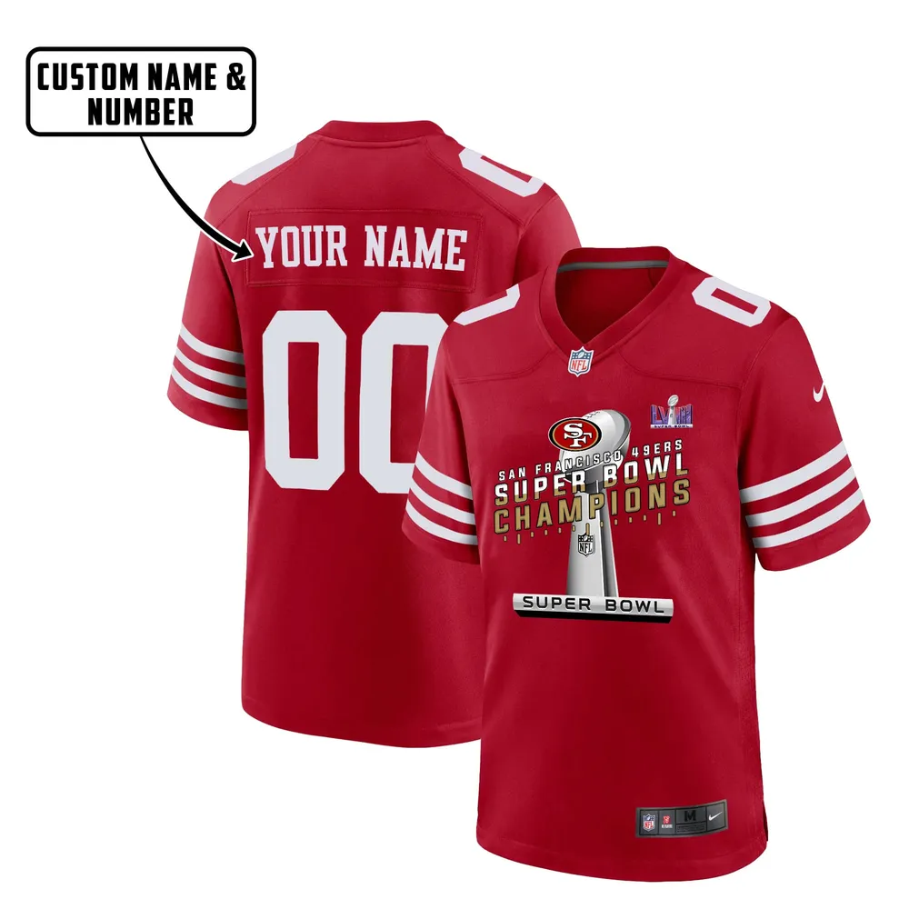 San Francisco 49ers LVIII Champions Trophy Game Jersey – Men, Red V18