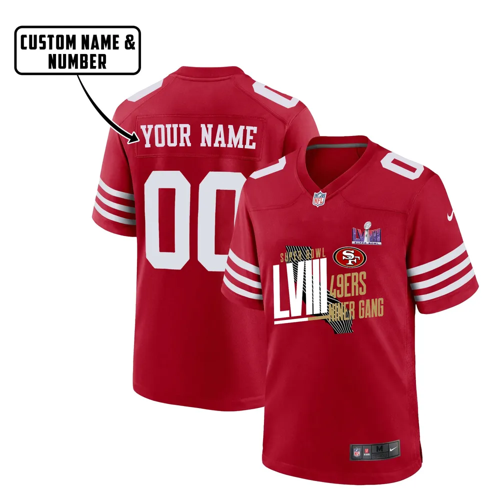 San Francisco 49ers LVIII Champions Map Game Jersey – Men, Red V15