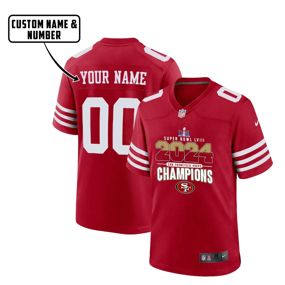 San Francisco 49ers Super Bowl LVIII 2024Game Jersey – Men, Red V5