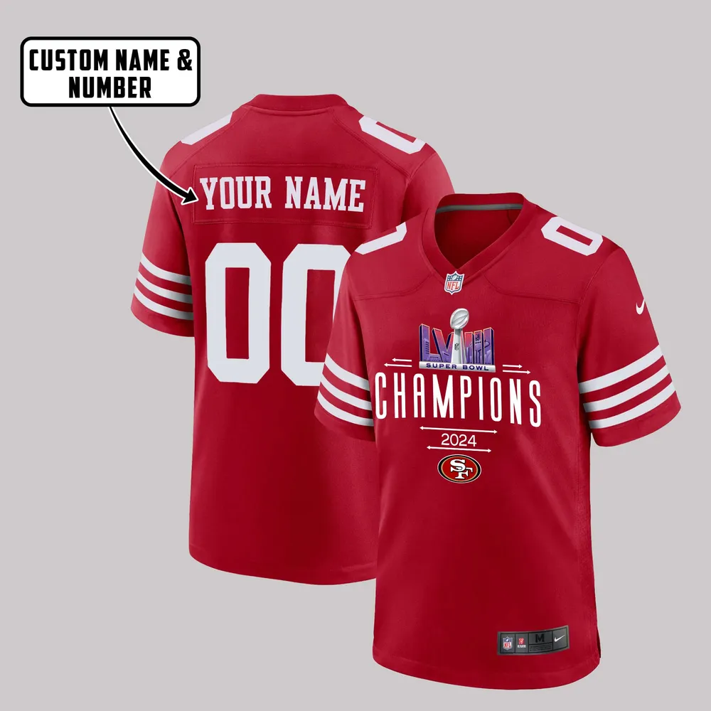 San Francisco 49ers Super Bowl LVIII Game Jersey – Men, Red V2