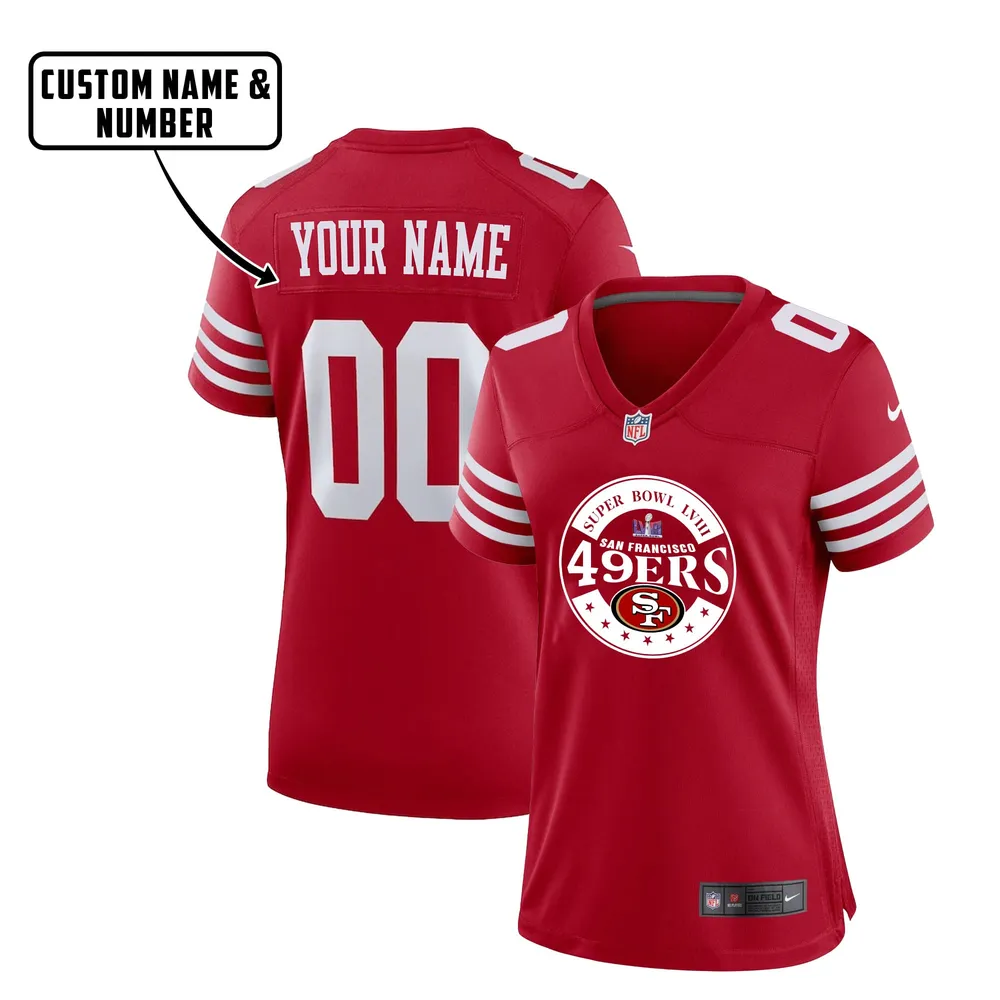 San Francisco 49ers Super Bowl LVIII Circle Game Jersey – Women, Red V4