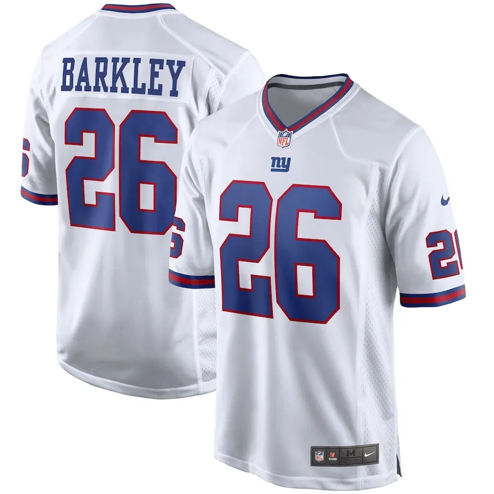 Saquon Barkley 26 New York Giants Alternate Game Jersey – White