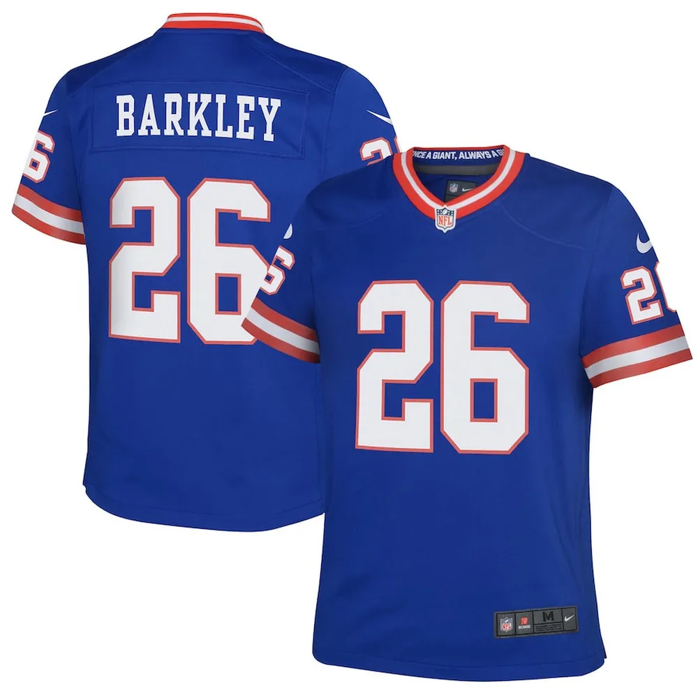 Saquon Barkley New York Giants Youth Classic Player Game Jersey – Royal