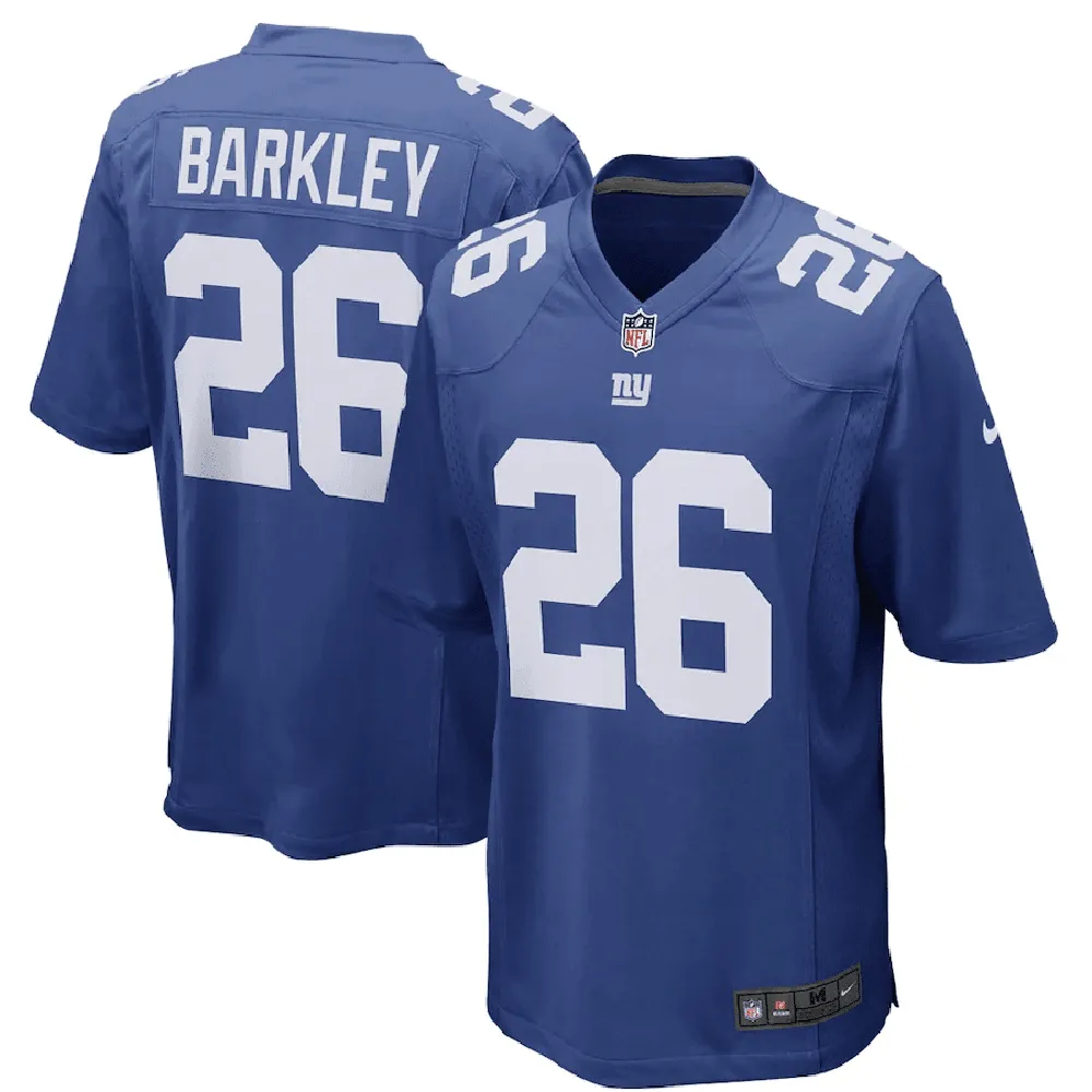 Saquon Barkley 26 New York Giants Game Player Jersey – Royal