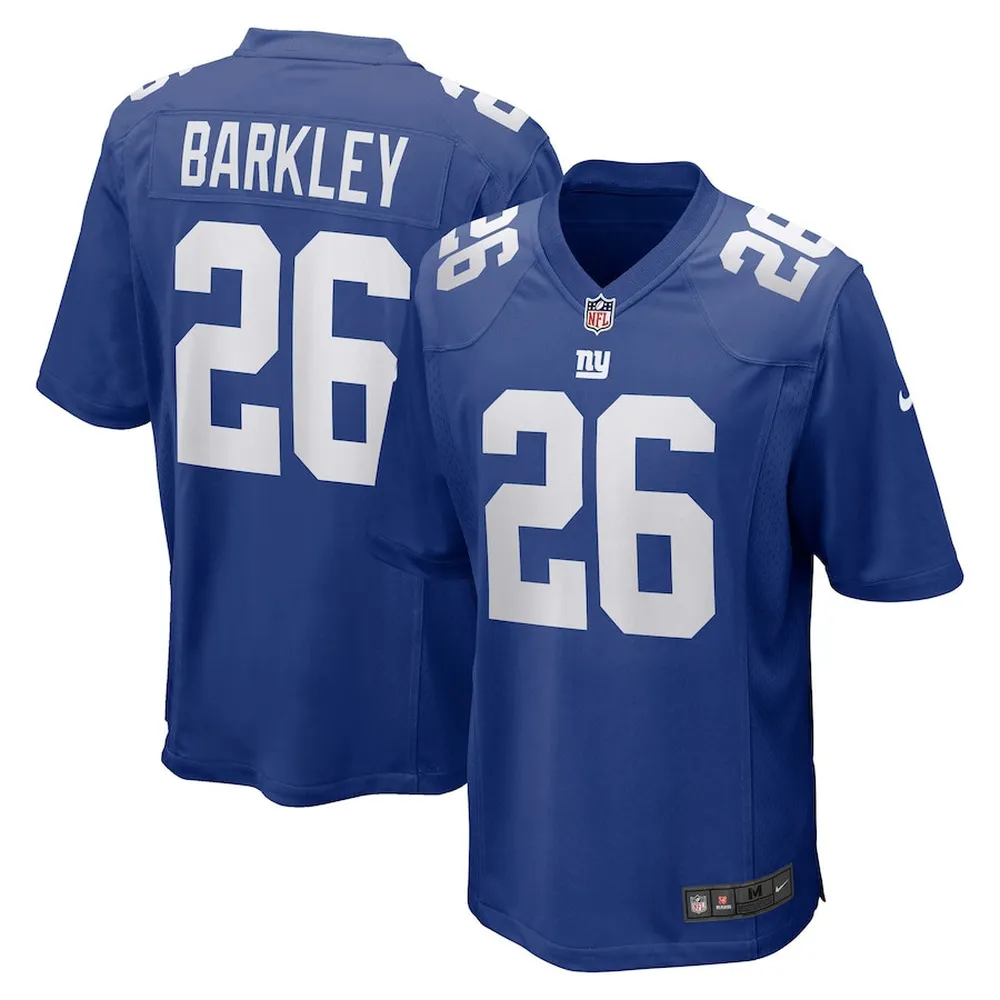 Saquon Barkley 26 New York Giants Game Jersey – Royal