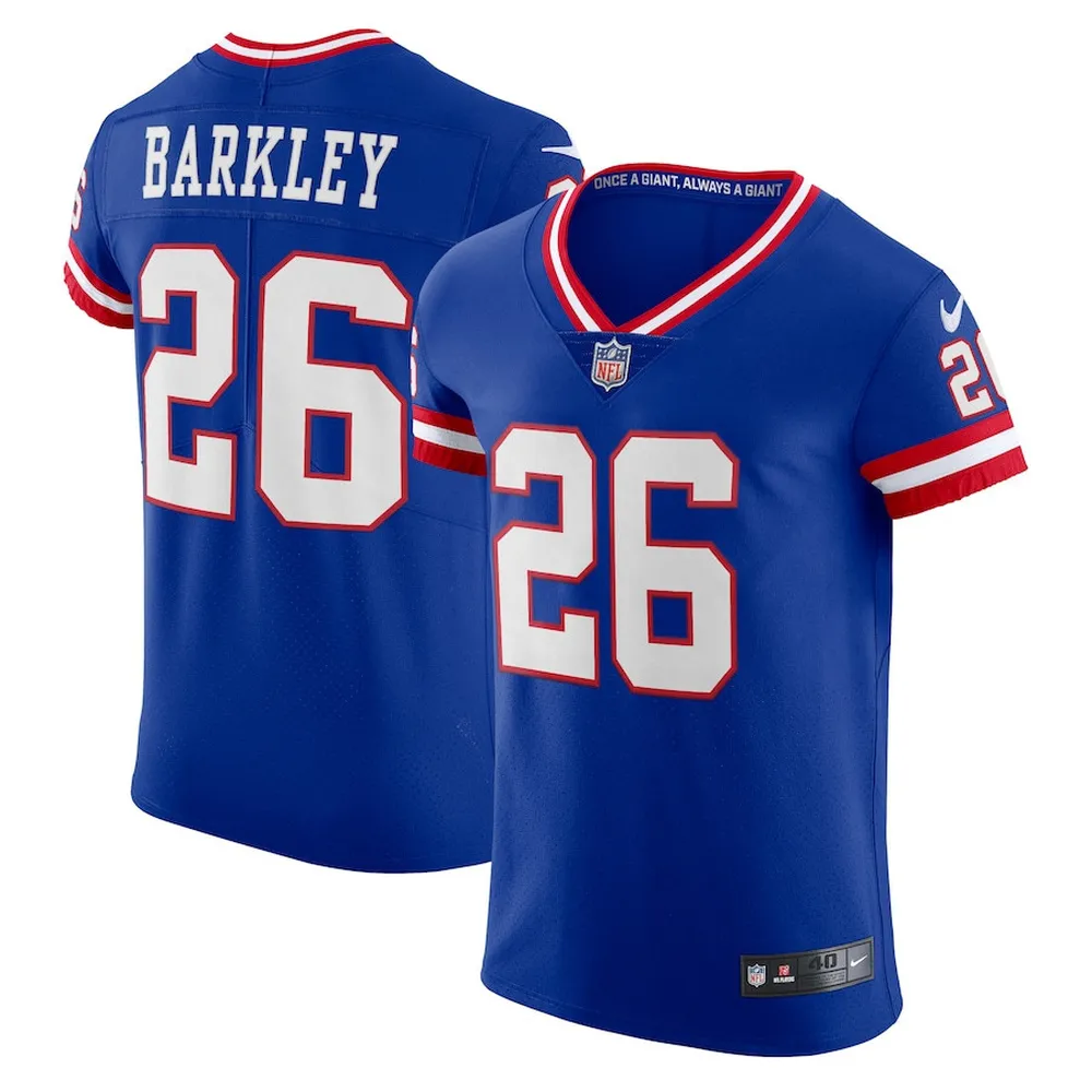 Saquon Barkley 26 New York Giants Classic Vapor Elite Player Jersey – Royal