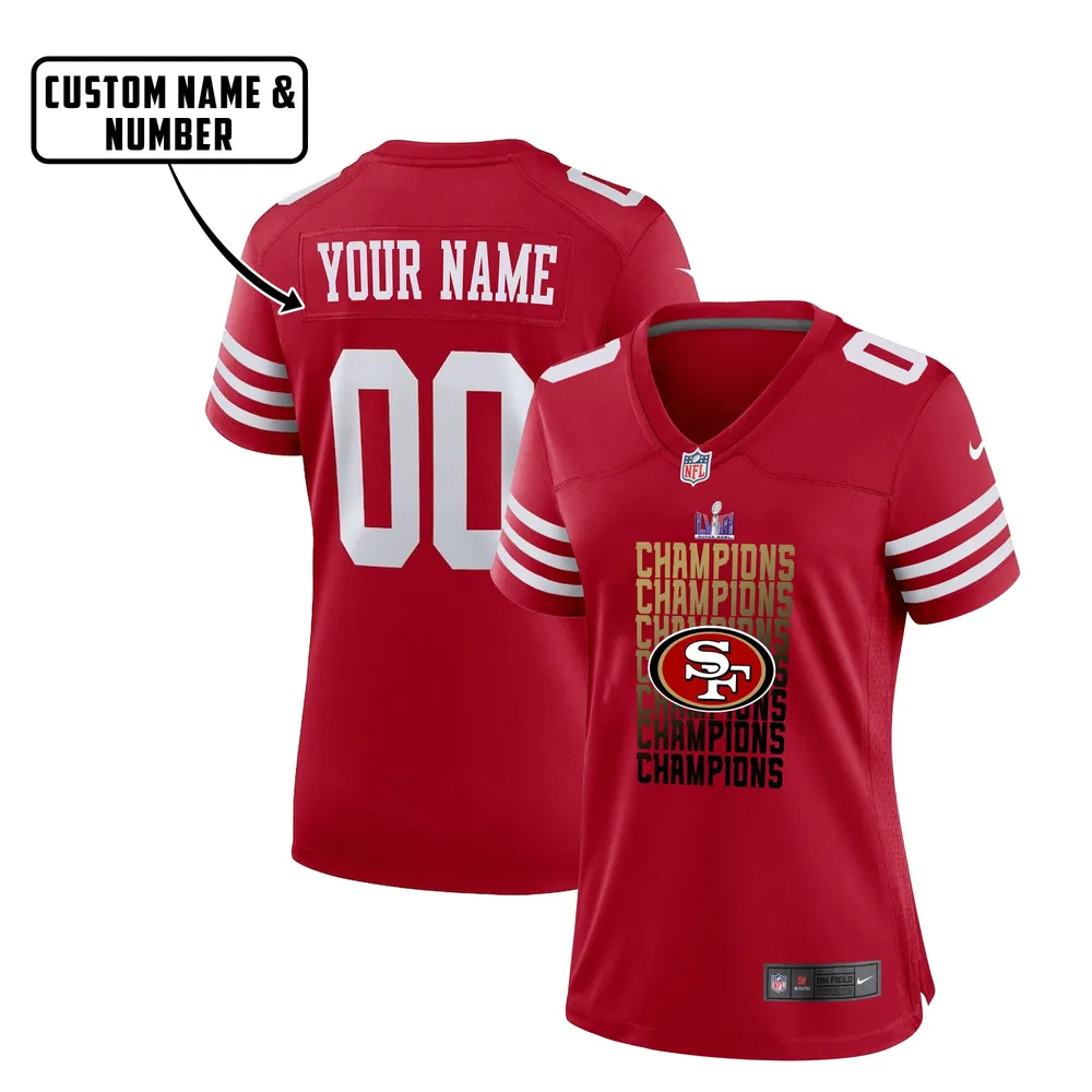 San Francisco 49ers X Champions 2024 Game Jersey – Women, Red V37