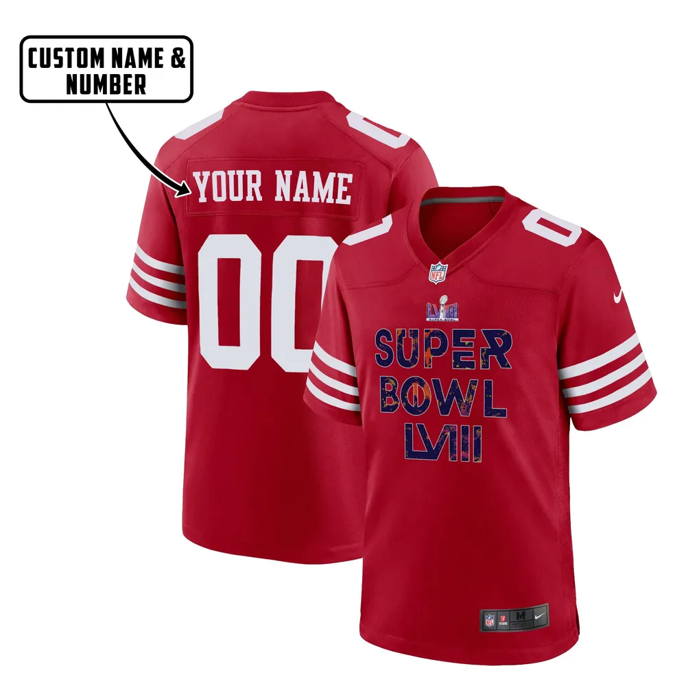 San Francisco 49ers Super Bowl LVIII Vintage Game Jersey – Men, Red V42