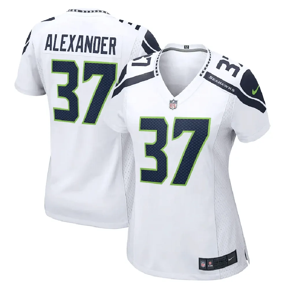 Shaun Alexander 37 Seattle Seahawks Women’s Retired Game Jersey – White