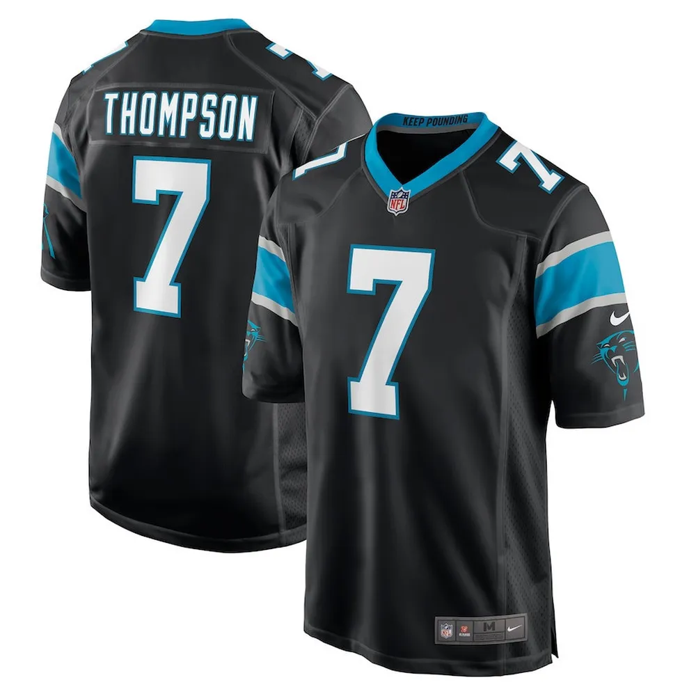 Shaq Thompson 7 Carolina Panthers Men’s Game Jersey – Black