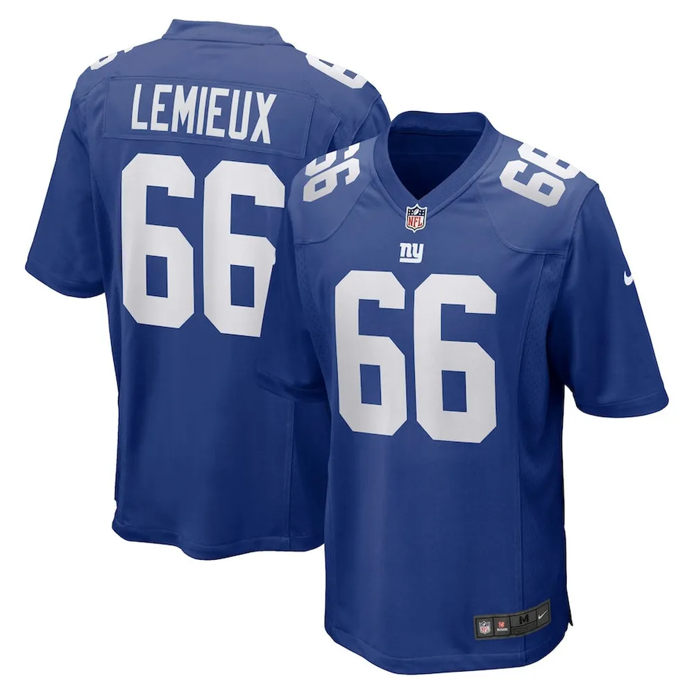 Shane Lemieux 66 New York Giants Game Jersey – Royal