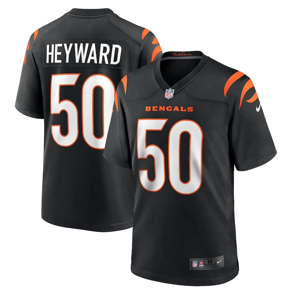 Shaka Heyward 50 Cincinnati Bengals Men’s Team Game Jersey – Black