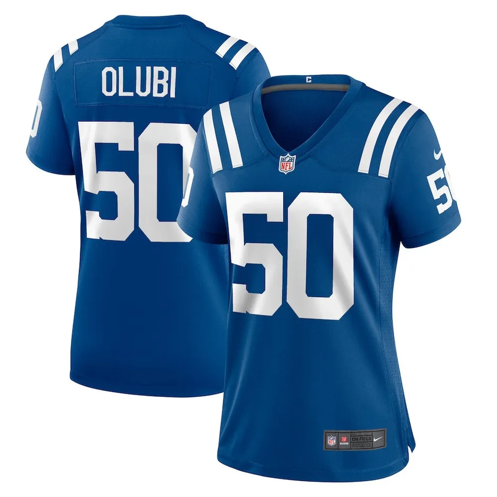 Segun Olubi Indianapolis Colts Women’s Game Player Jersey – Royal