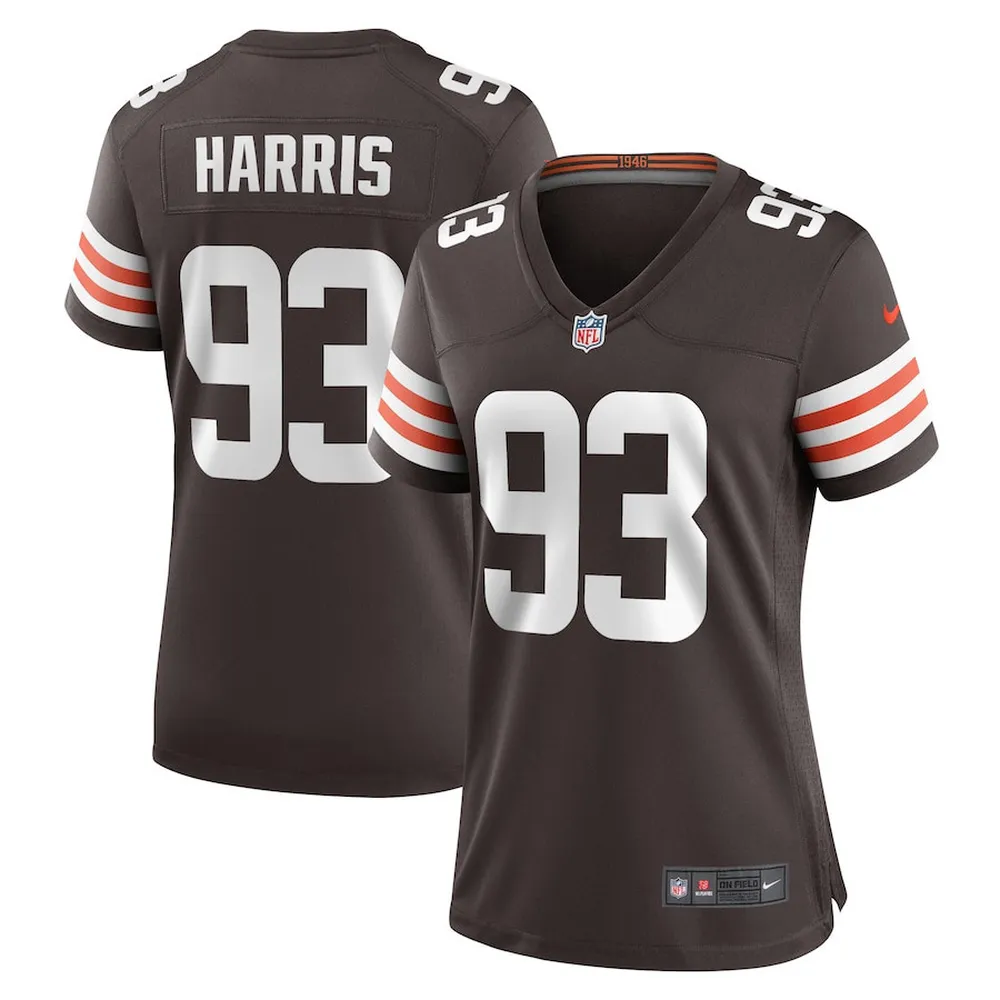 Shelby Harris 93 Cleveland Browns Women Team Game Jersey – Brown