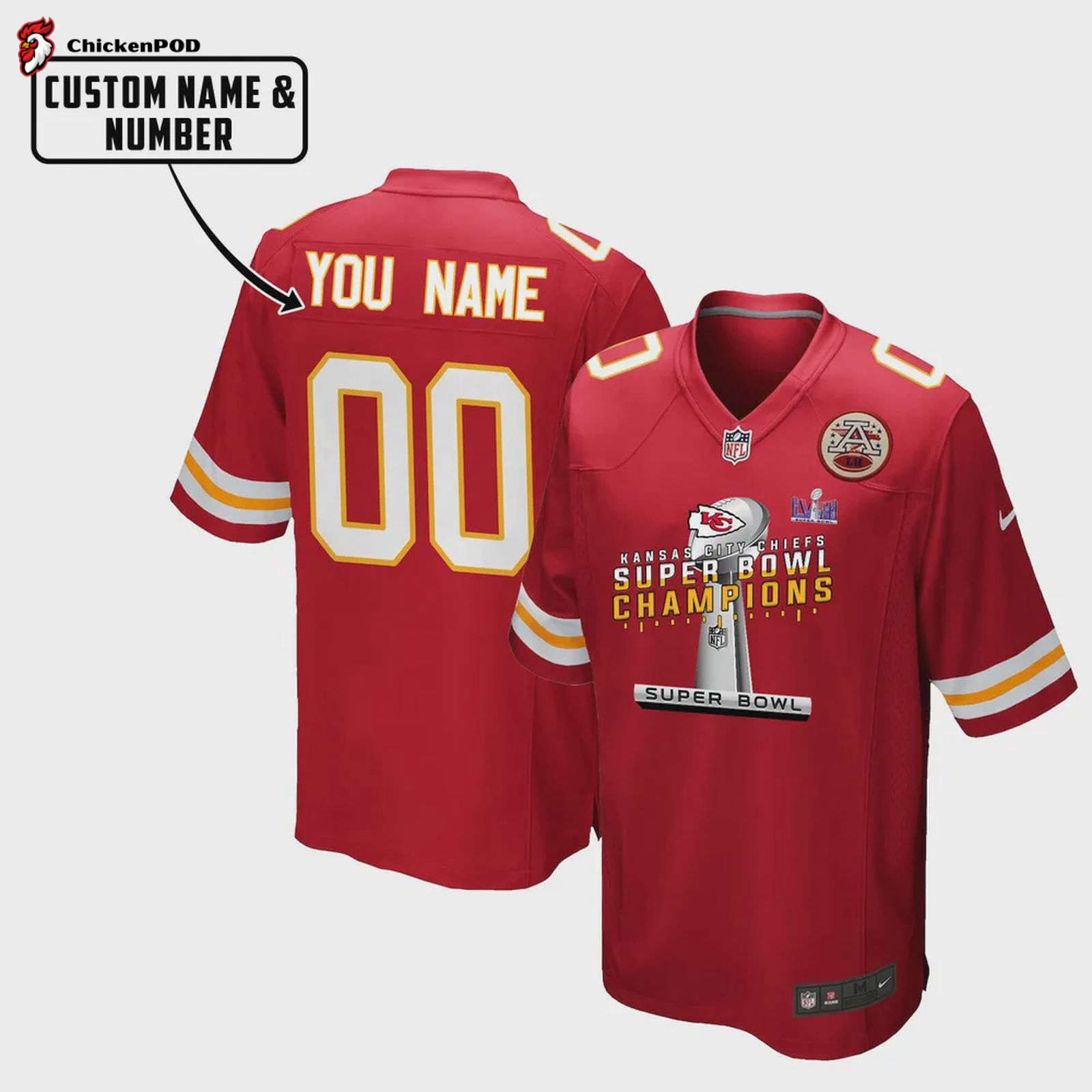 Kansas City Chiefs Lviii Champions Trophy Game Jersey – Men, Red V18