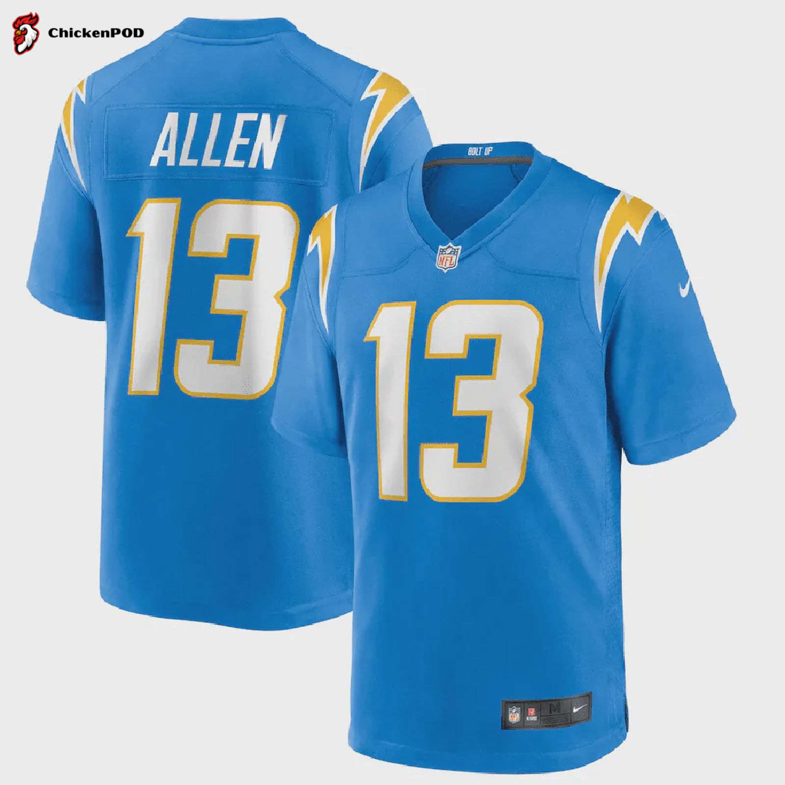 Keenan Allen 13 Los Angeles Chargers Game Player Jersey – Powder Blue