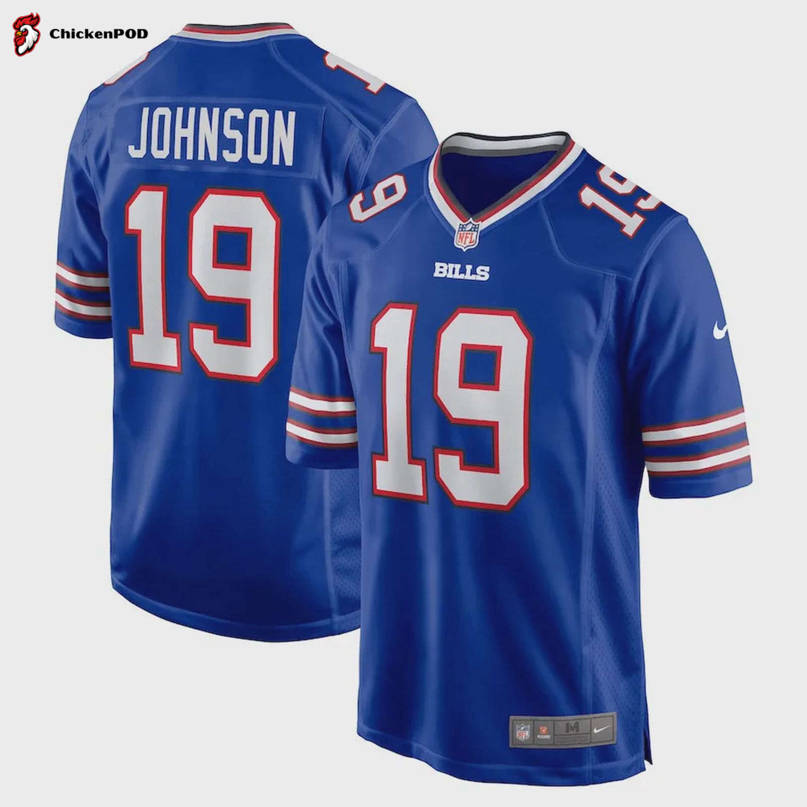 Keesean Johnson 19 Buffalo Bills Home Game Player Jersey – Royal