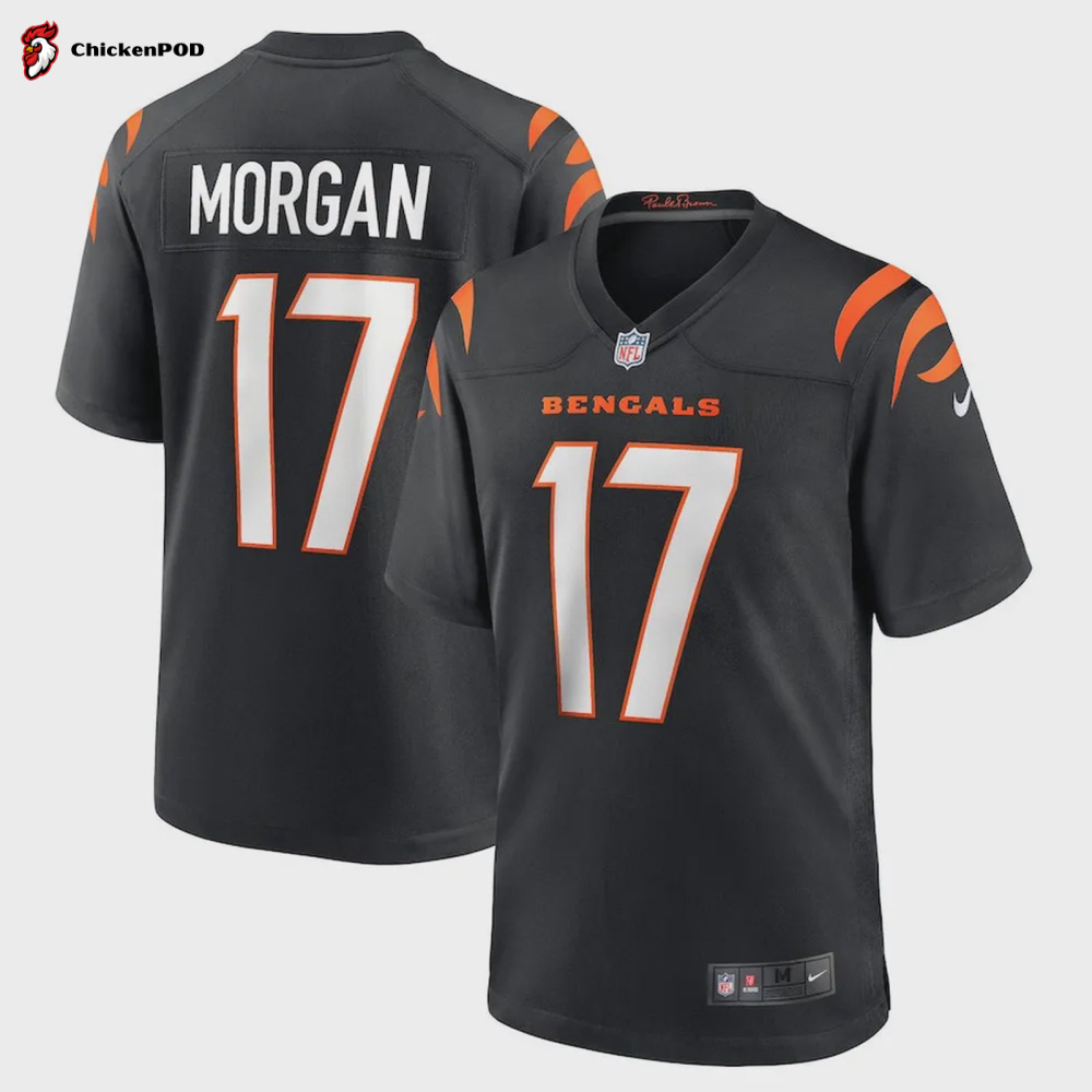 Stanley Morgan 17 Cincinnati Bengals Men’s Game Jersey – Black