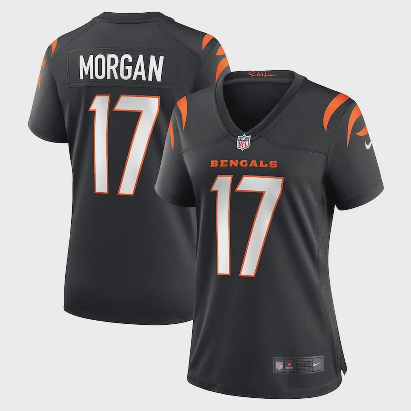 Stanley Morgan 17 Cincinnati Bengals Women’s Game Jersey – Black