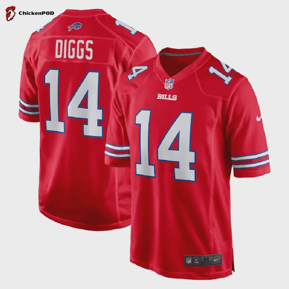 Stefon Diggs 14 Buffalo Bills Alternate Men Game Jersey – Red