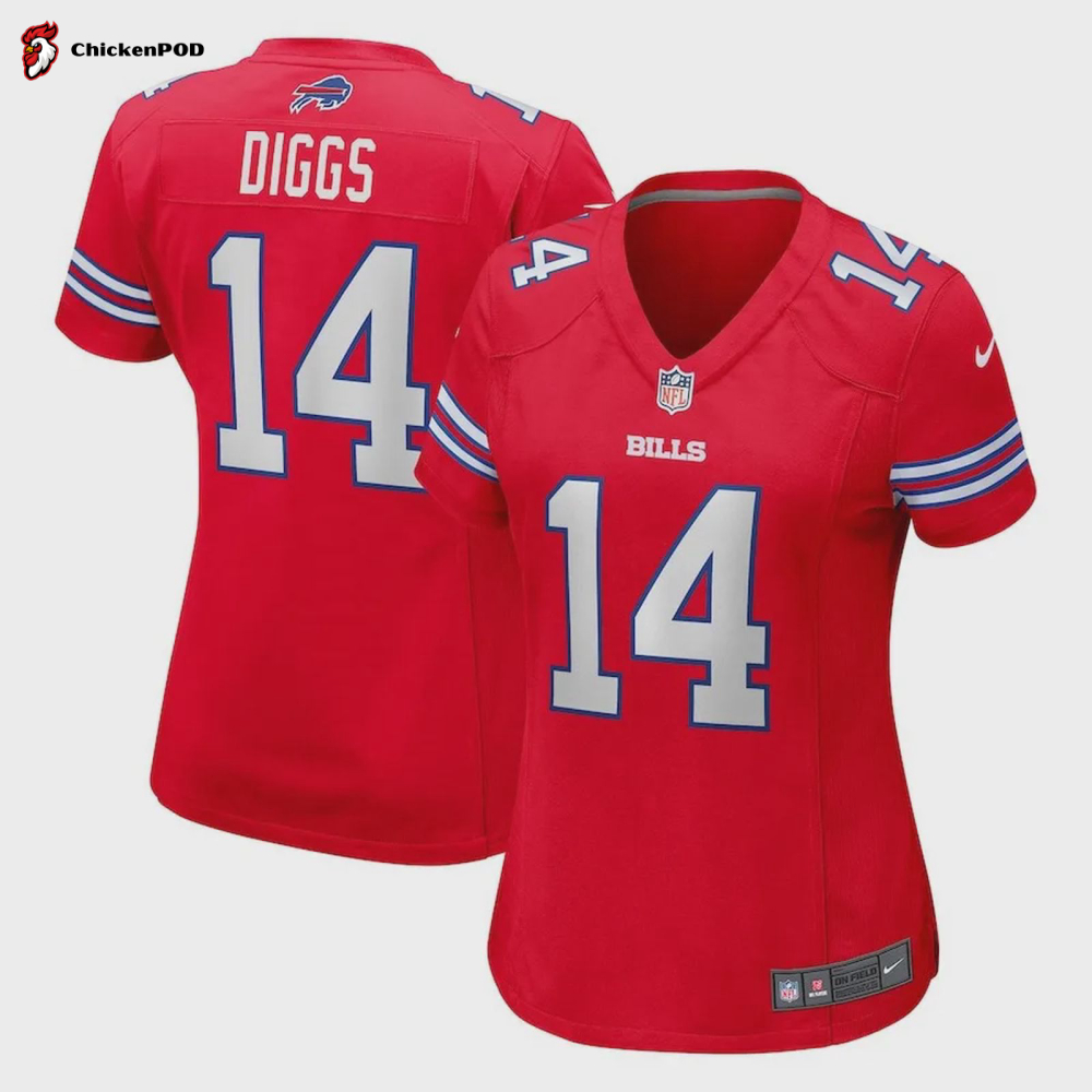 Stefon Diggs 14 Buffalo Bills Women’s Alternate Game Jersey – Red