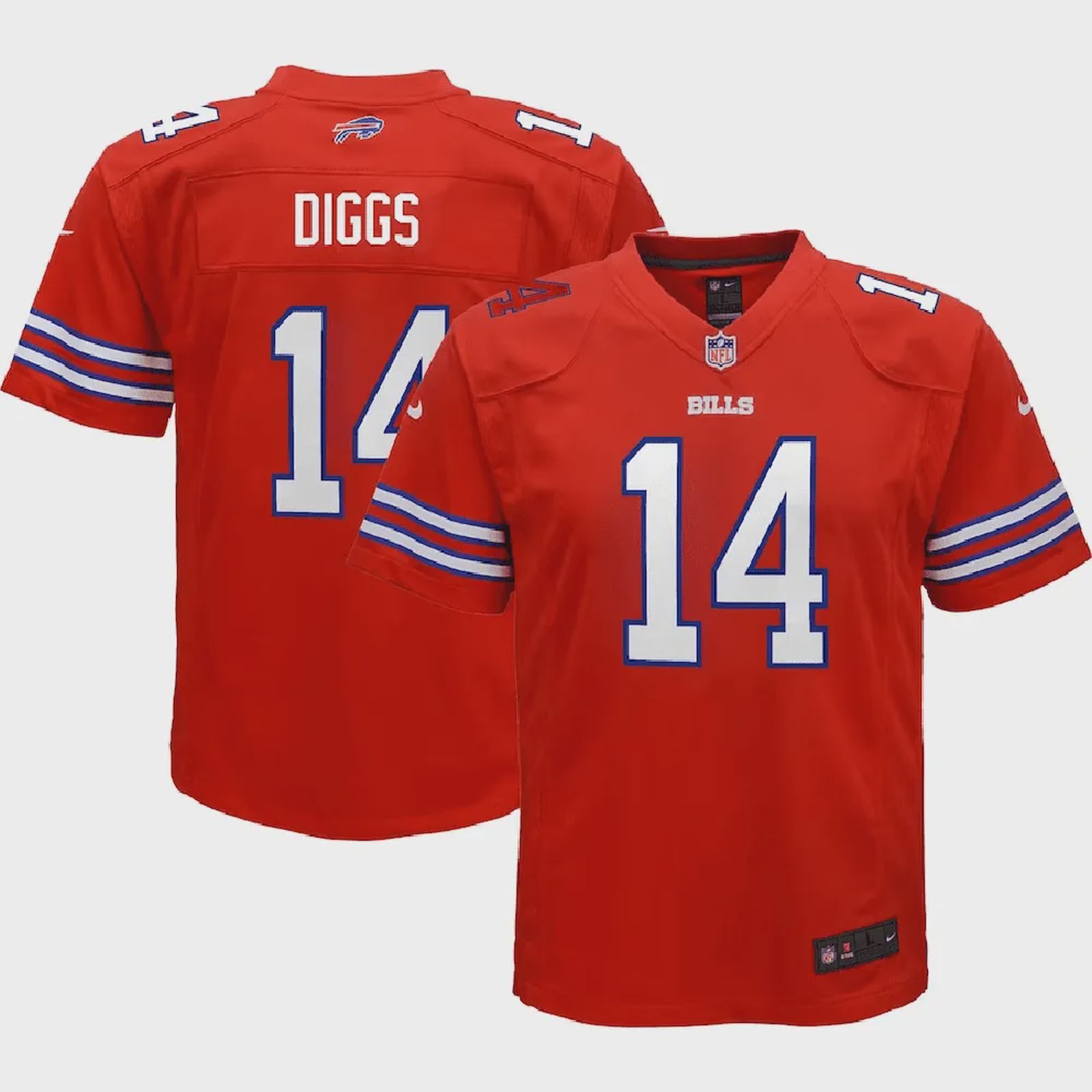 Stefon Diggs 14 Buffalo Bills Youth Game Jersey – Red