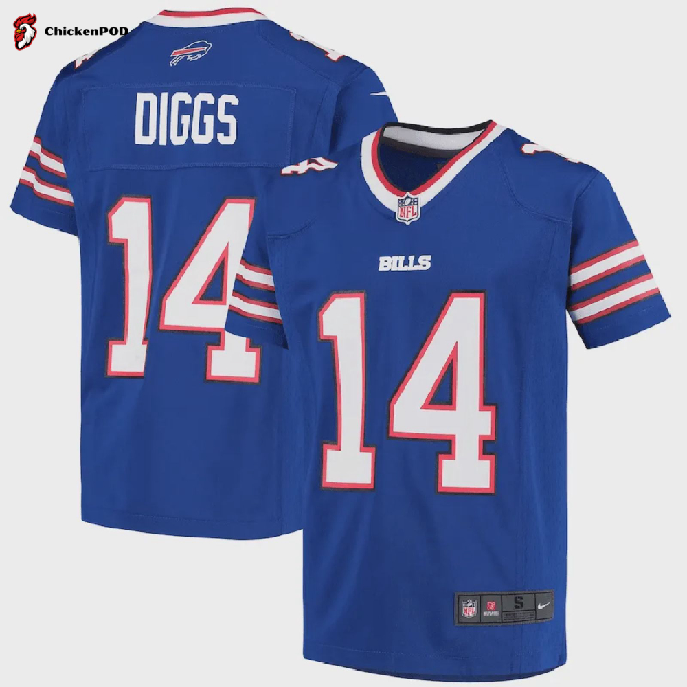 Stefon Diggs 14 Buffalo Bills Youth Game Jersey – Royal