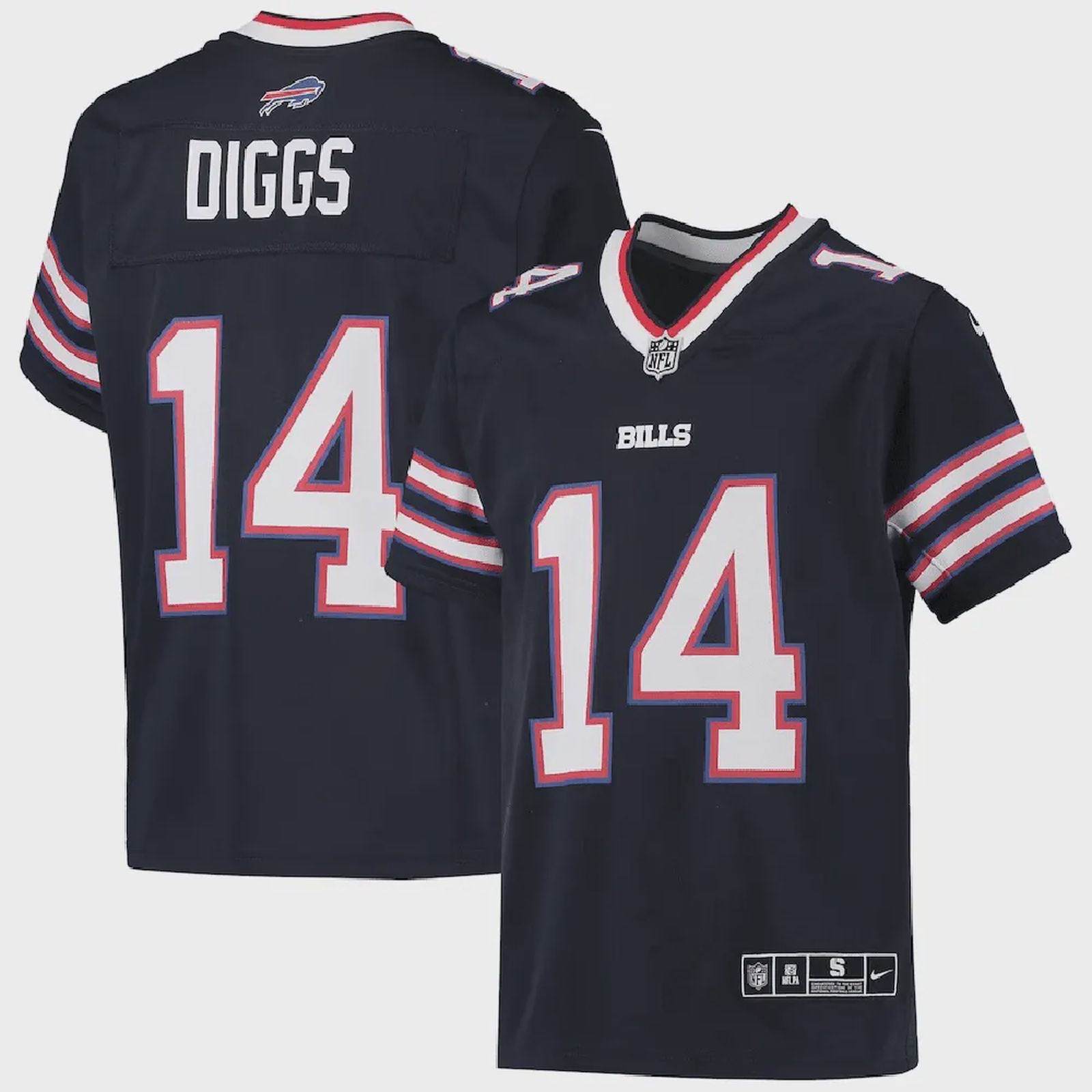 Stefon Diggs 14 Buffalo Bills Youth Inverted Team Game Jersey – Navy