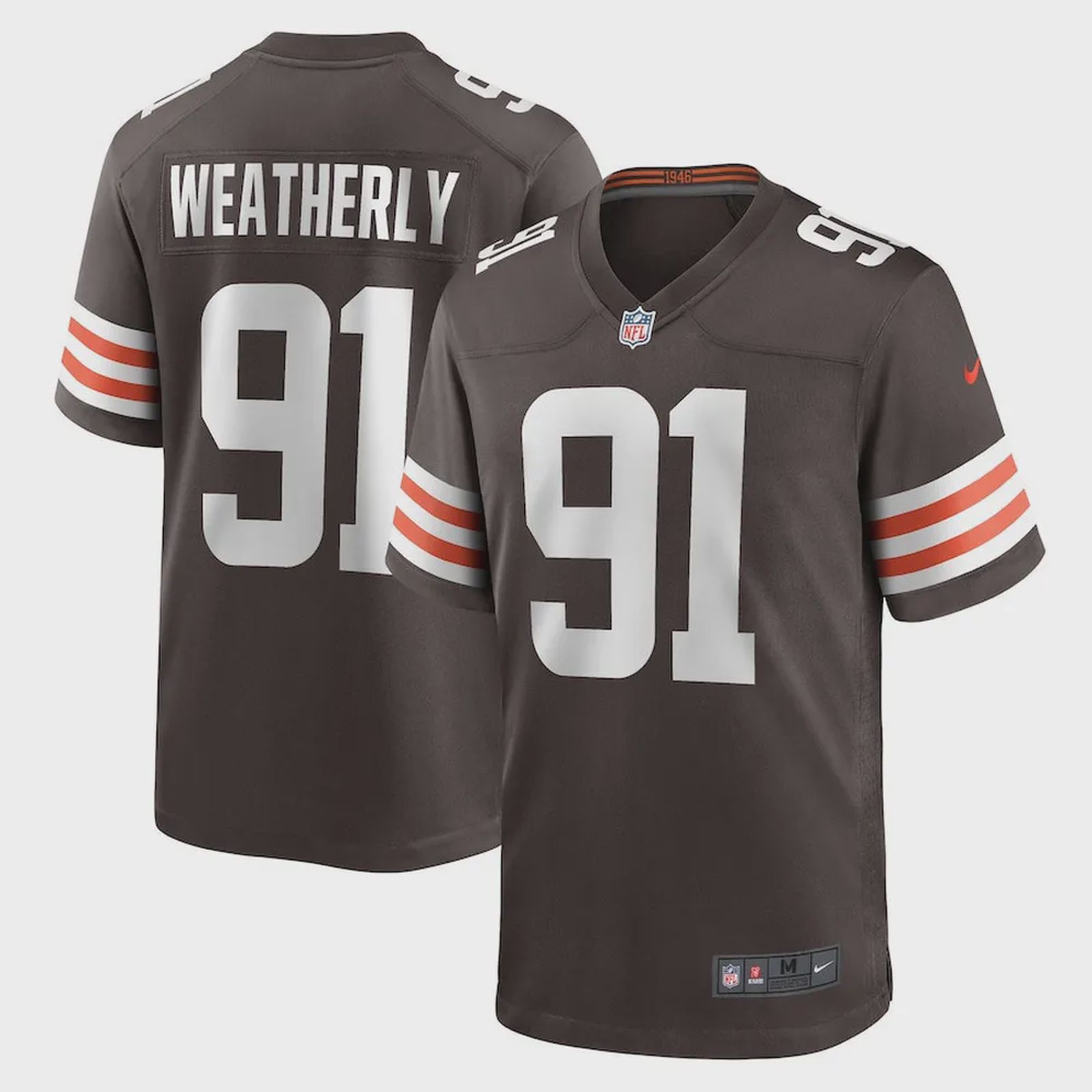 Stephen Weatherly Cleveland Browns Game Player Jersey – Brown