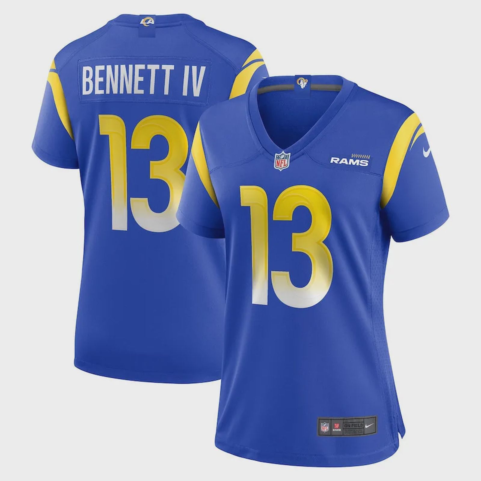 Stetson Bennett 13 Los Angeles Rams Women’s Team Game Jersey – Royal