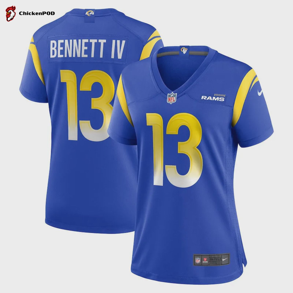 Stetson Bennett 13 Los Angeles Rams Women’s Team Game Jersey – Royal