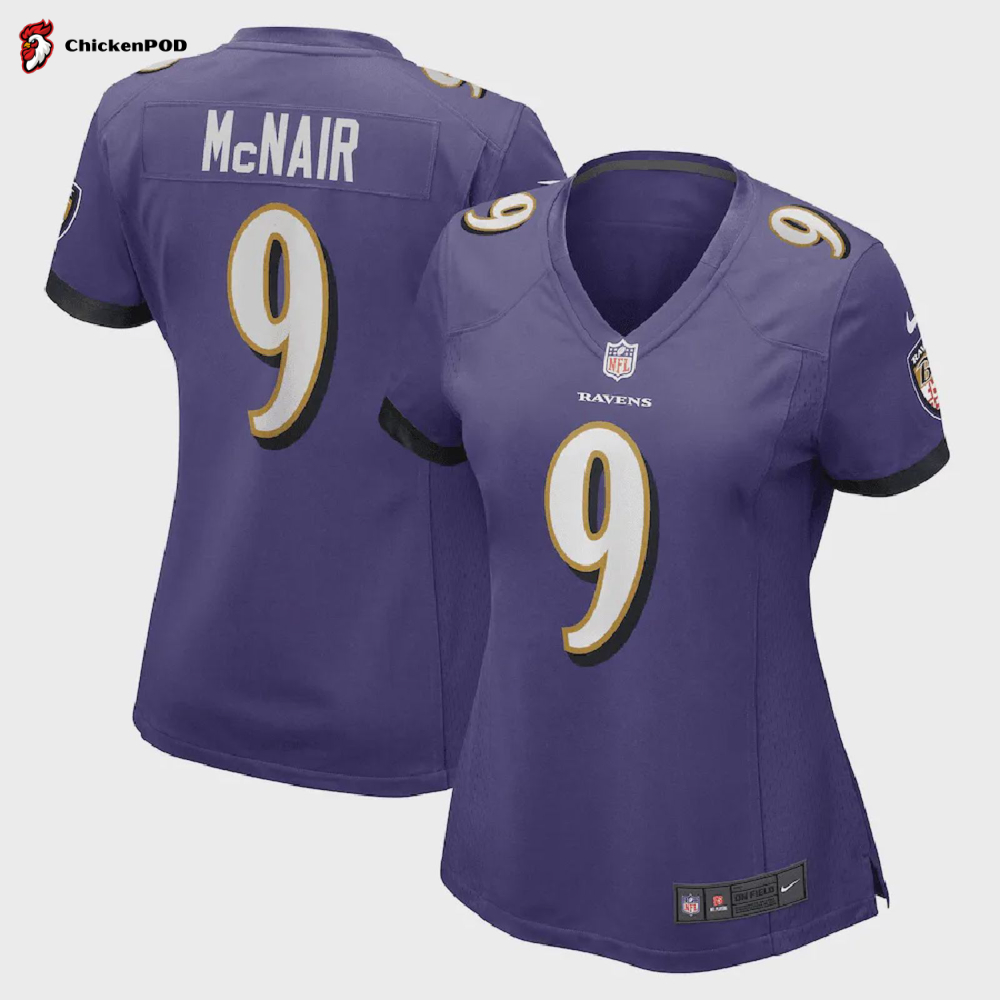 Steve McNair 9 Baltimore Ravens Women’s Game Retired Player Jersey – Purple