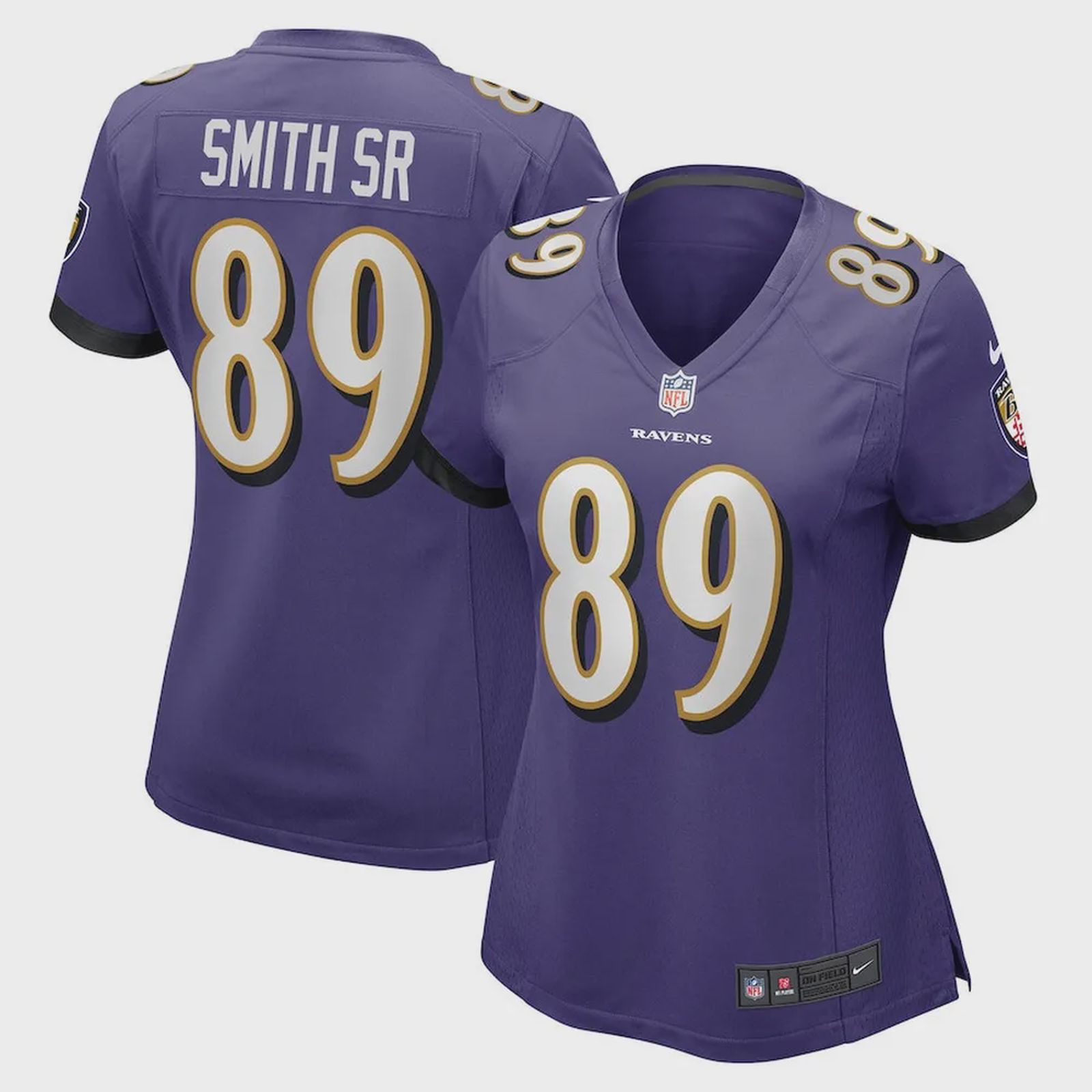 Steve Smith Sr. 89 Baltimore Ravens Women’s Player Game Jersey – Purple