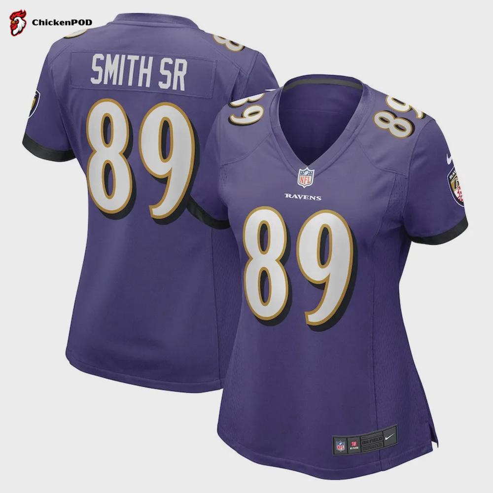 Steve Smith Sr. 89 Baltimore Ravens Women’s Player Game Jersey – Purple