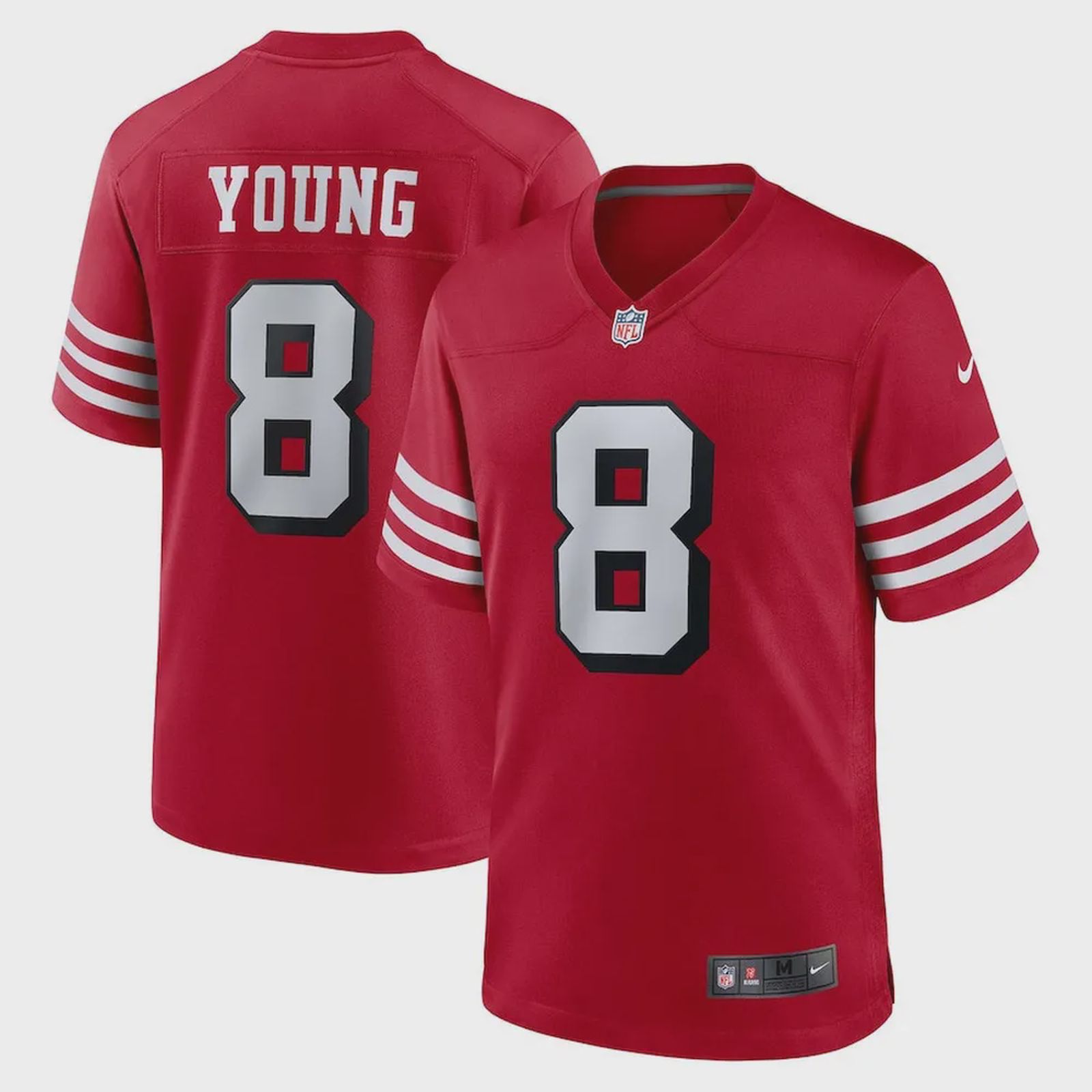 Steve Young 8 San Francisco 49ers Retired Alternate Game Jersey – Scarlet