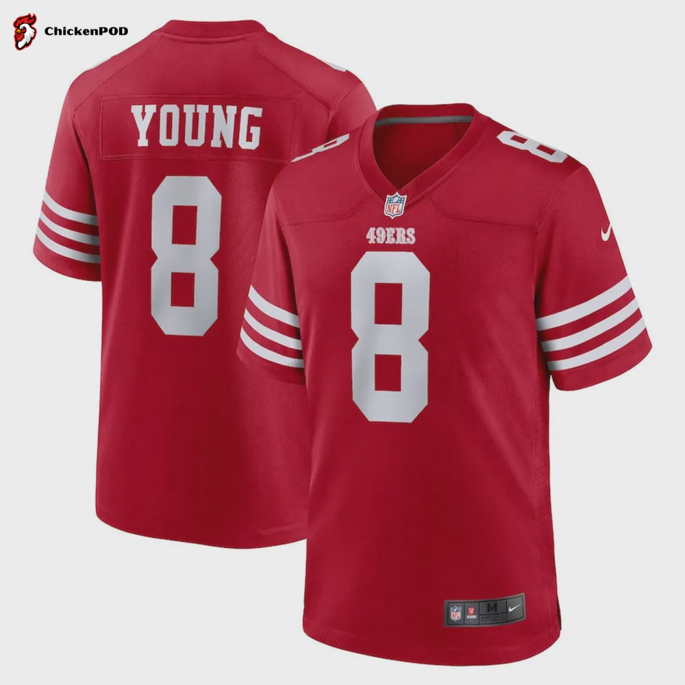 Steve Young 8 San Francisco 49ers Retired Player Game Jersey – Scarlet