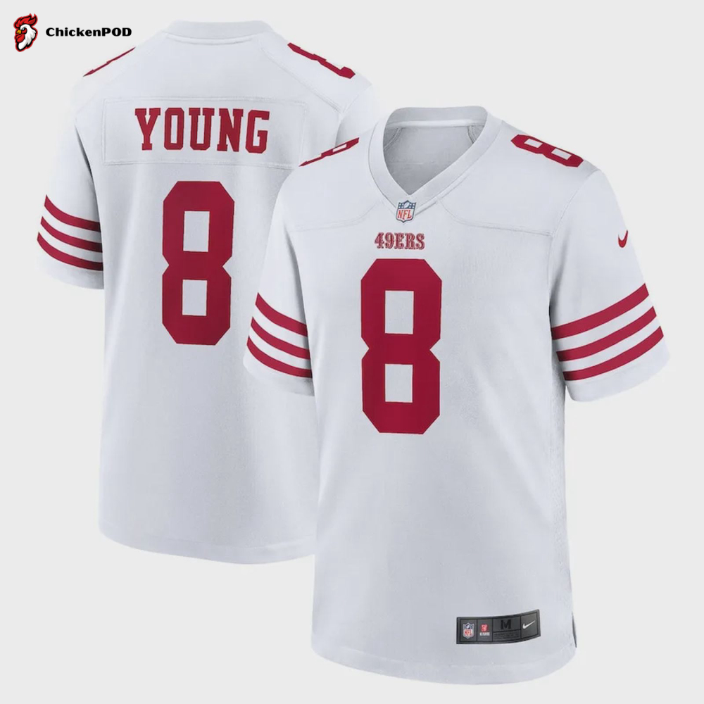 Steve Young 8 San Francisco 49ers Retired Player Game Jersey – White