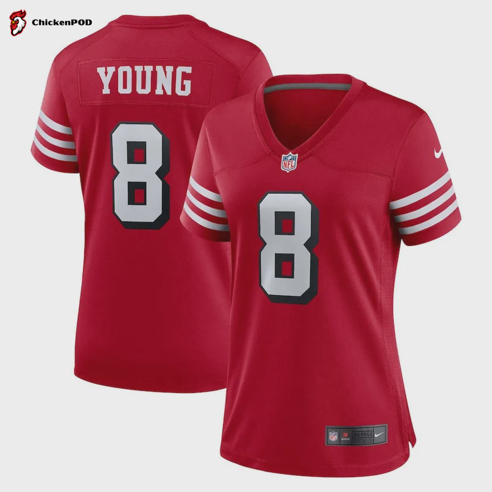 Steve Young San Francisco 49ers Women’s Alternate Game Jersey – Scarlet