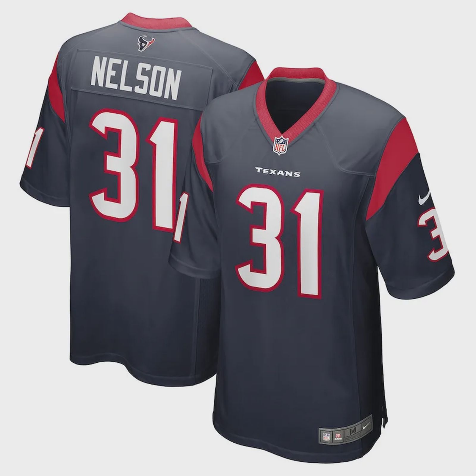 Steven Nelson 31 Houston Texans Men’s Game Jersey – Navy