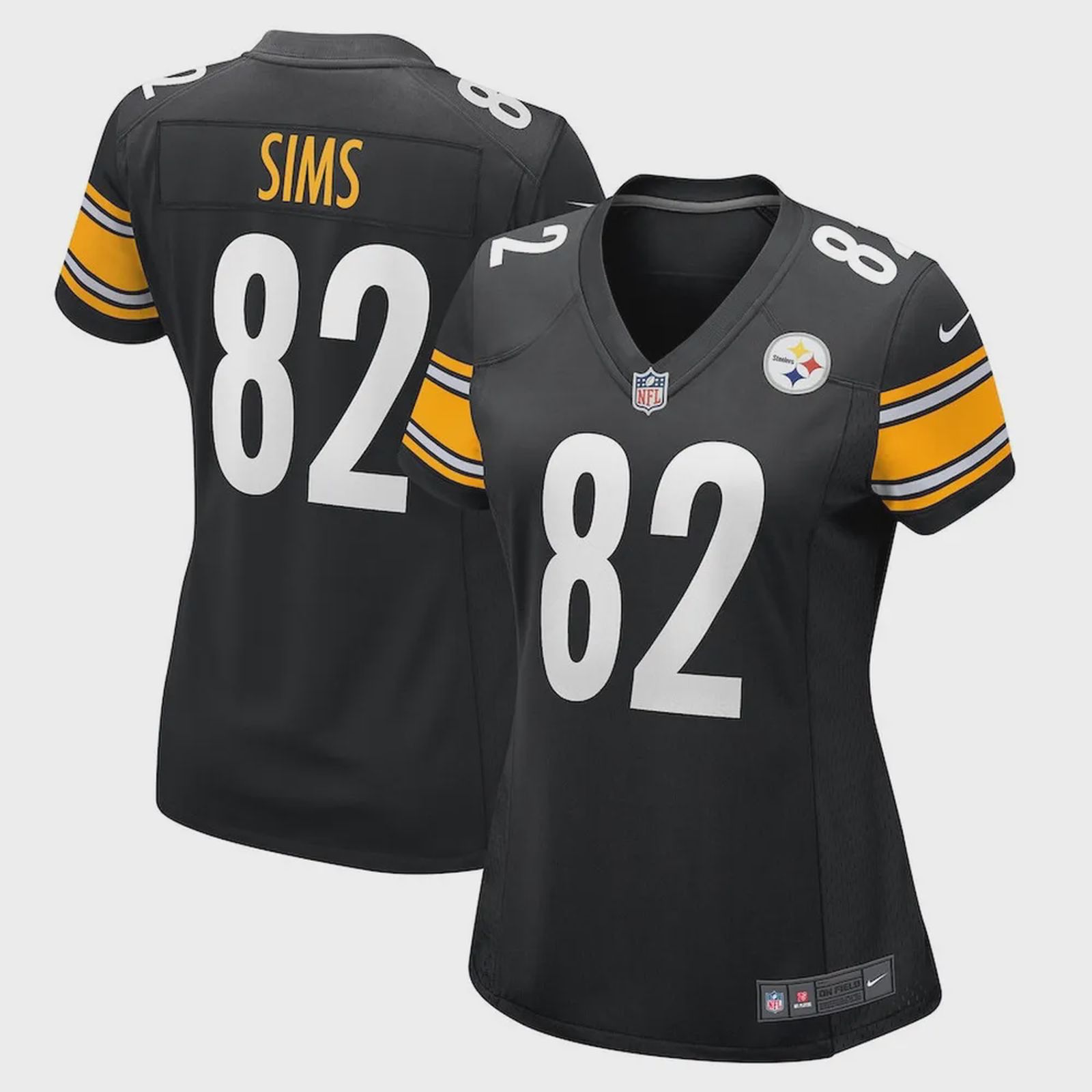 Steven Sims 82 Pittsburgh Steelers Women’s Game Jersey – Black