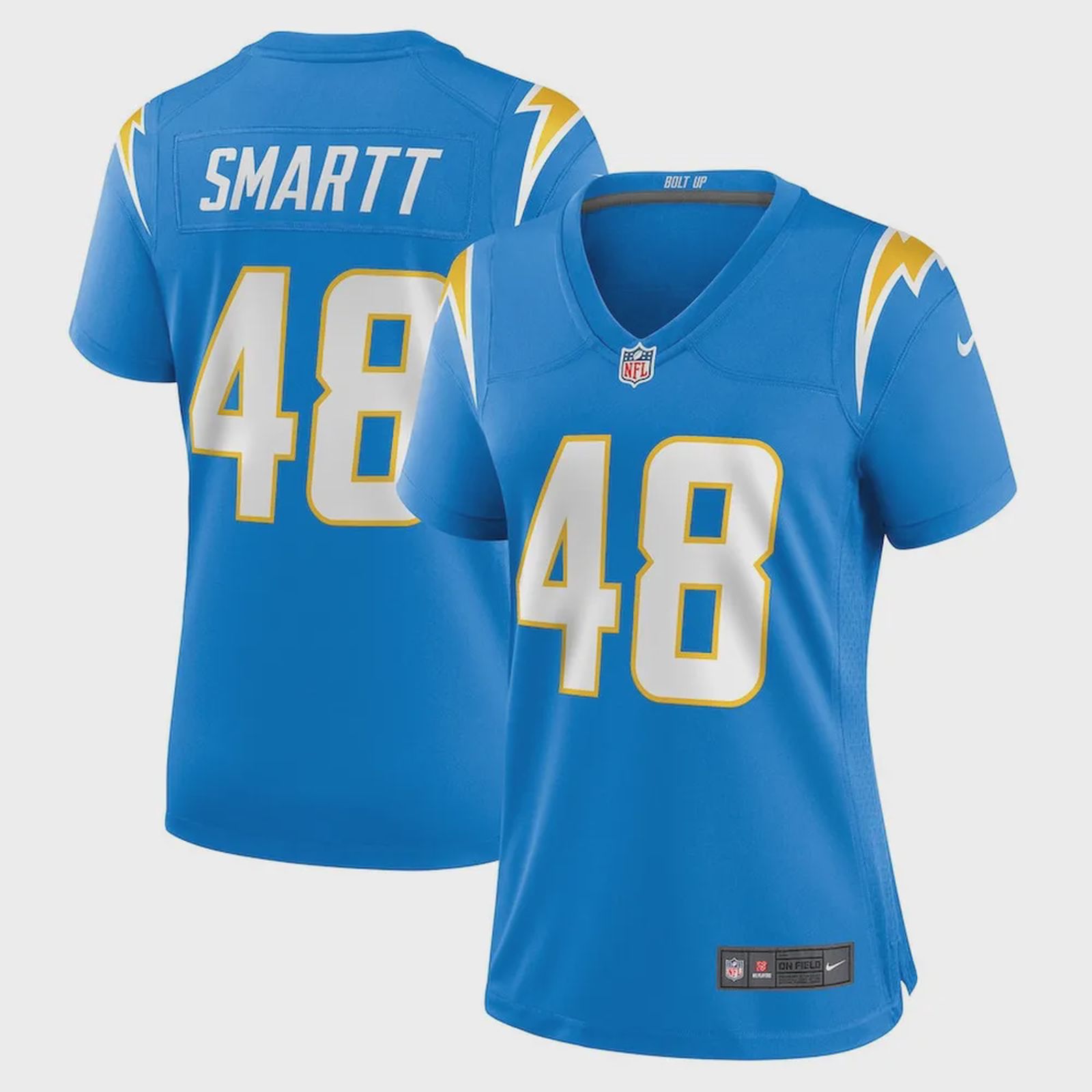 Stone Smartt 48 Los Angeles Chargers Women’s Game Player Jersey – Powder Blue