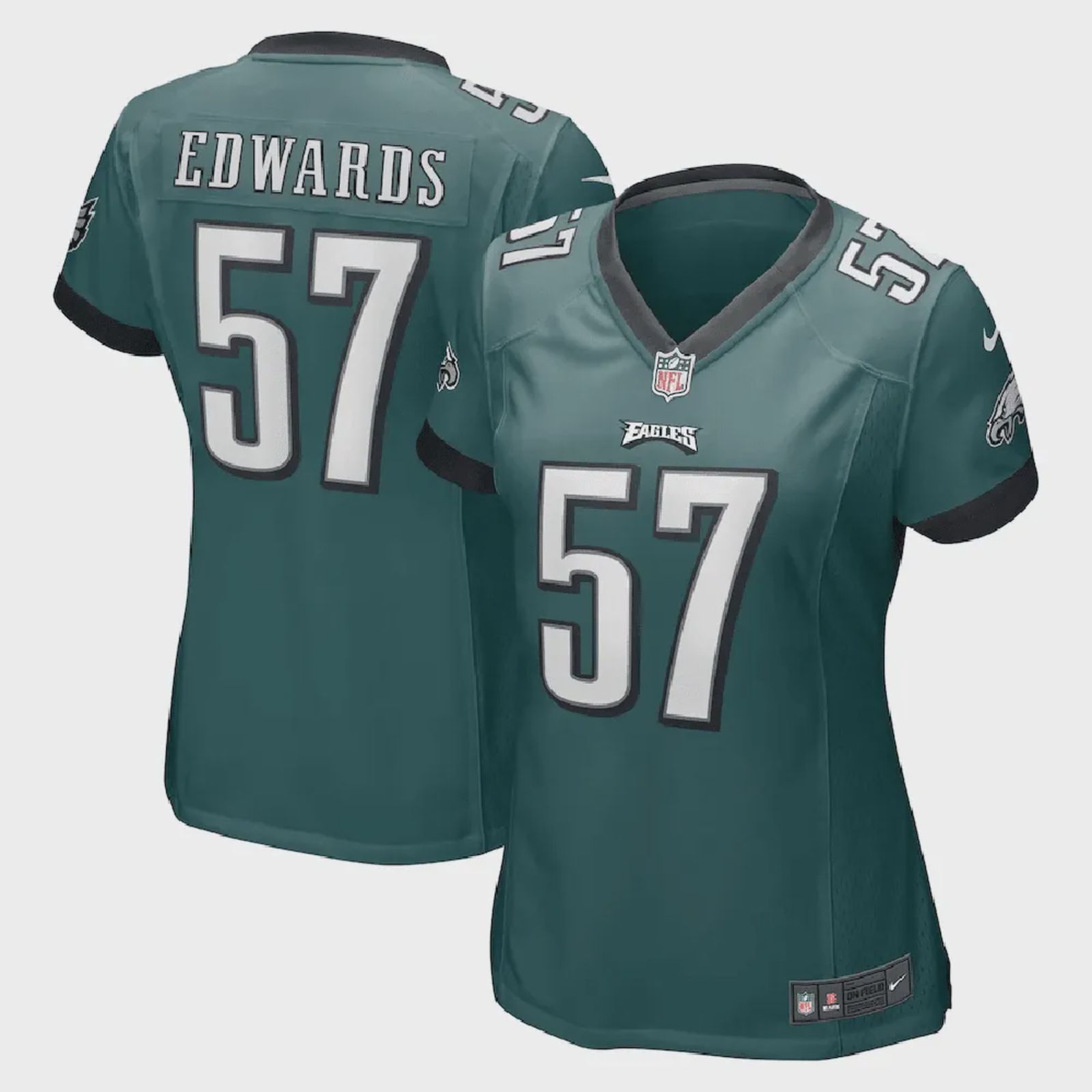 T. Edwards 57 Philadelphia Eagles Women’s Game Jersey – Midnight Green