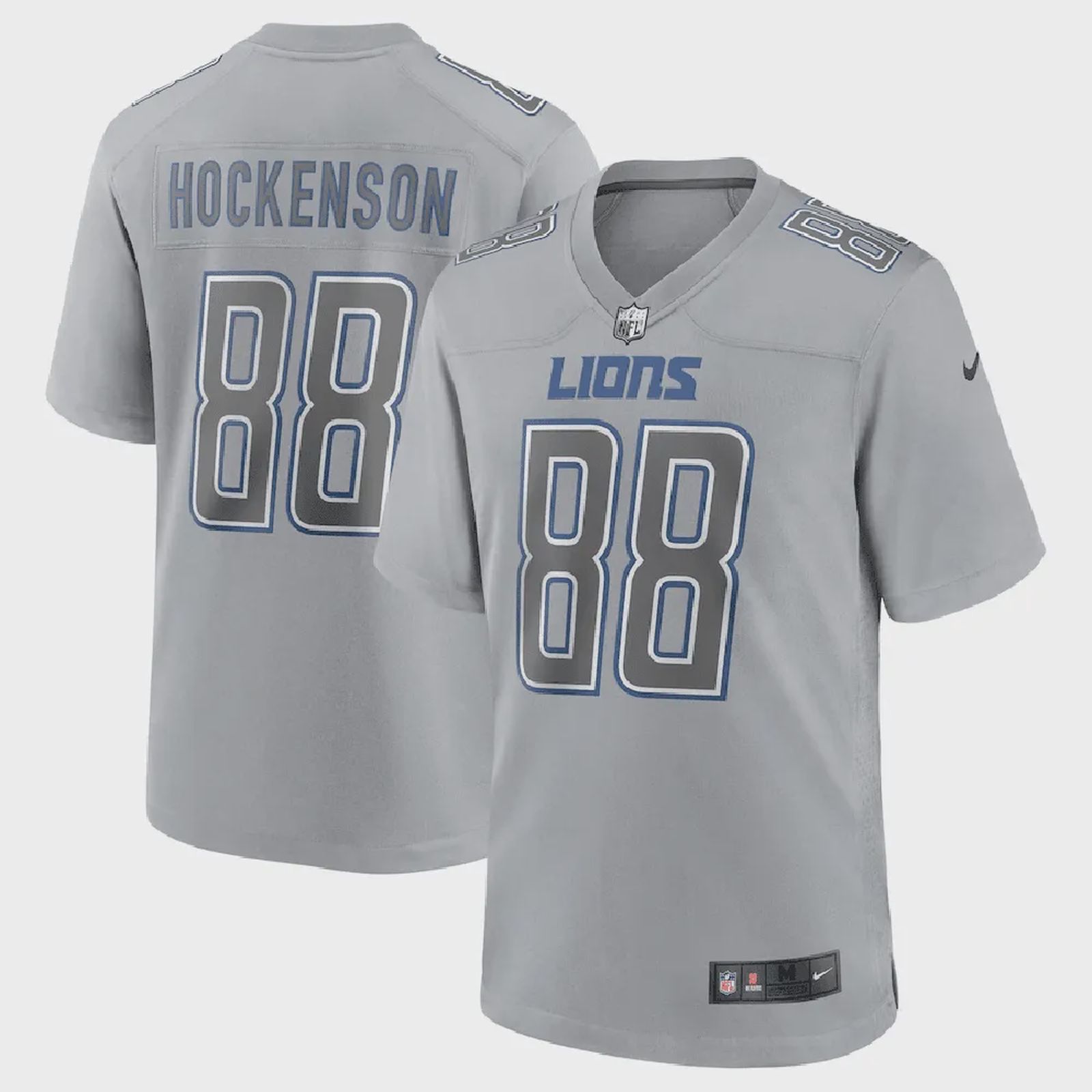 T. Hockenson 88 Detroit Lions Men Atmosphere Fashion Game Jersey – Gray